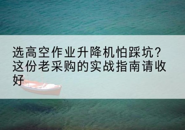 楚雄高空作业升降机厂家推荐-选高空作业升降机怕踩坑？这份老采购的实战指南请收好